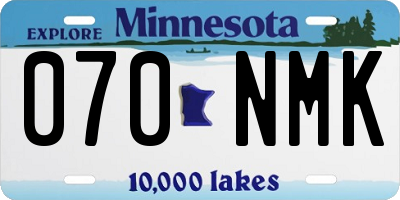 MN license plate 070NMK