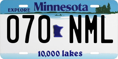 MN license plate 070NML