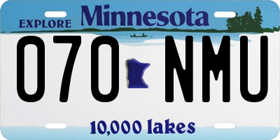 MN license plate 070NMU