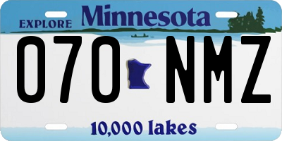 MN license plate 070NMZ