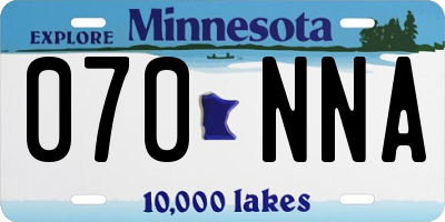 MN license plate 070NNA