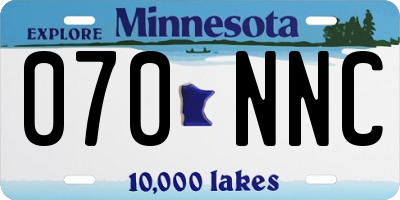 MN license plate 070NNC