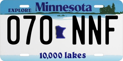 MN license plate 070NNF