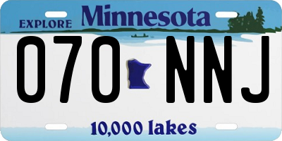 MN license plate 070NNJ
