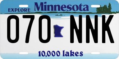 MN license plate 070NNK