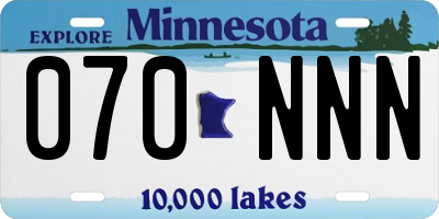 MN license plate 070NNN