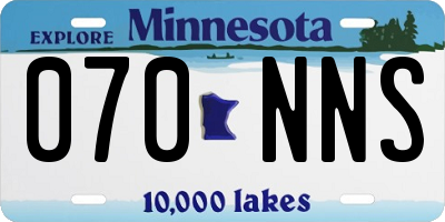 MN license plate 070NNS