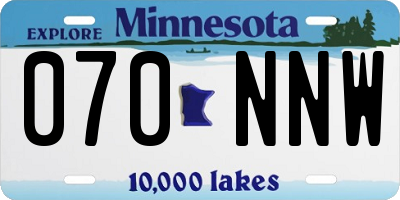 MN license plate 070NNW