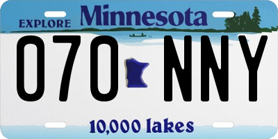 MN license plate 070NNY