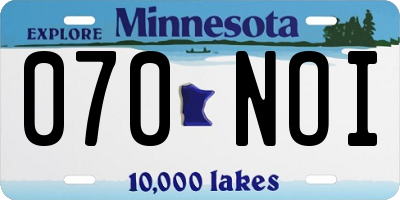 MN license plate 070NOI