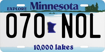 MN license plate 070NOL