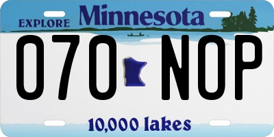 MN license plate 070NOP