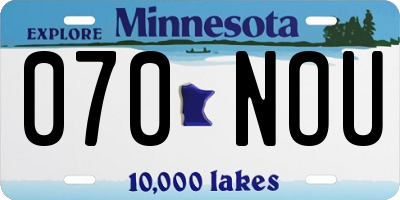 MN license plate 070NOU