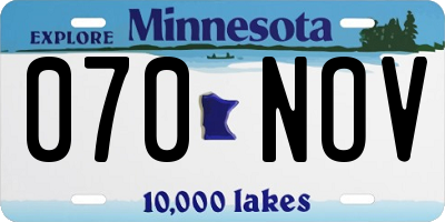 MN license plate 070NOV
