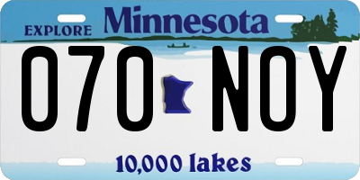 MN license plate 070NOY