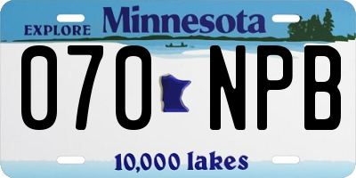 MN license plate 070NPB