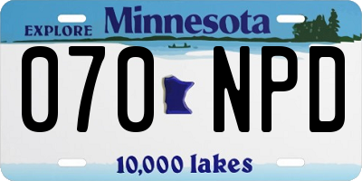 MN license plate 070NPD