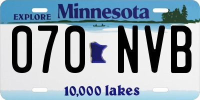 MN license plate 070NVB