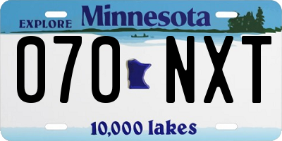 MN license plate 070NXT