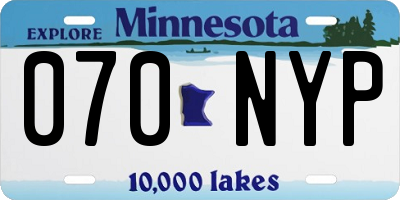 MN license plate 070NYP