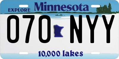 MN license plate 070NYY