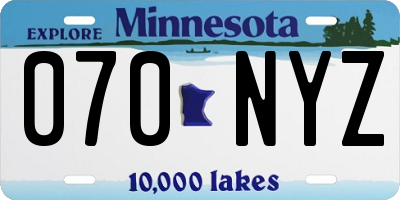 MN license plate 070NYZ