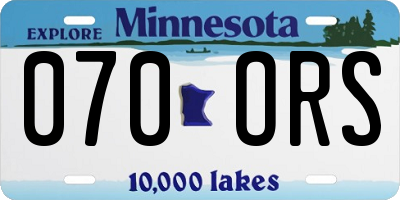 MN license plate 070ORS