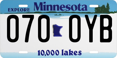 MN license plate 070OYB