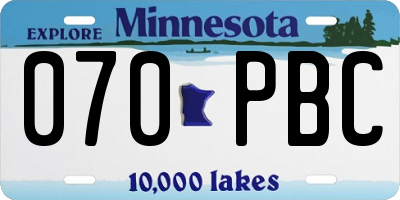 MN license plate 070PBC