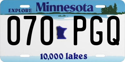 MN license plate 070PGQ