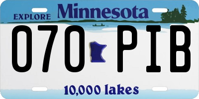 MN license plate 070PIB