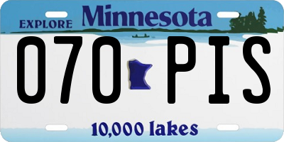 MN license plate 070PIS