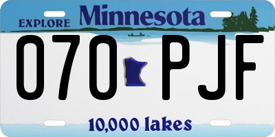 MN license plate 070PJF