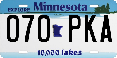 MN license plate 070PKA