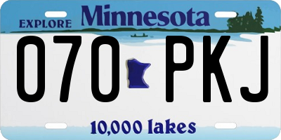 MN license plate 070PKJ