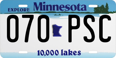 MN license plate 070PSC