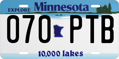 MN license plate 070PTB