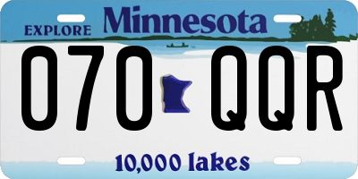 MN license plate 070QQR