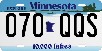 MN license plate 070QQS
