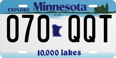 MN license plate 070QQT