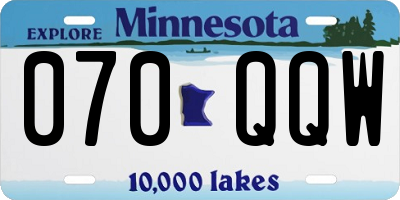 MN license plate 070QQW