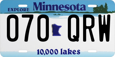 MN license plate 070QRW
