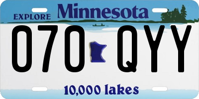 MN license plate 070QYY