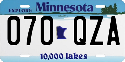 MN license plate 070QZA