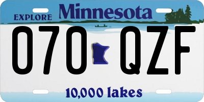 MN license plate 070QZF