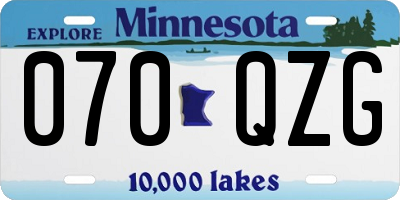 MN license plate 070QZG