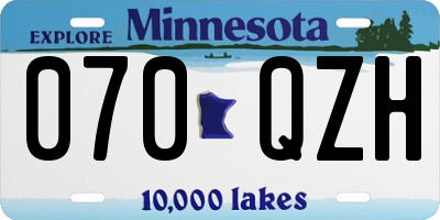 MN license plate 070QZH