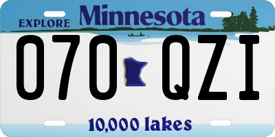 MN license plate 070QZI
