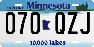 MN license plate 070QZJ