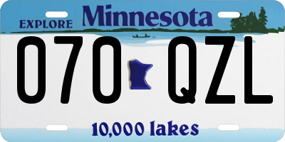 MN license plate 070QZL